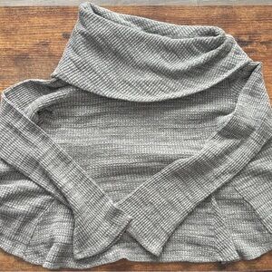 Anthropologie postmark Maurisa waffle knit cowl neck peplum size Medium